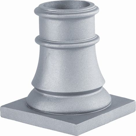 Base avec socle, forme opéra - Hauteur 240mm base largeur 210mm pour tube Ø100mm - Aluminium - DECO FER FORGE