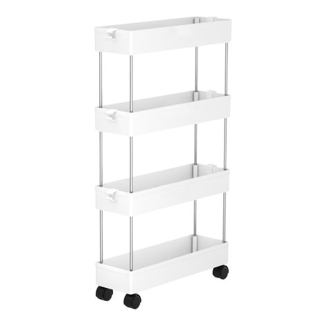 Carrello Portaoggetti 4 Ripiani Carrellino Cucina Salvaspazio a Ruote 40x13x87 (1/5)