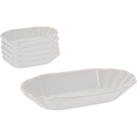 Pommesschale Porzellan 20 cm - 6er Set - Currywurst Schale Imbiss Schale Fritten