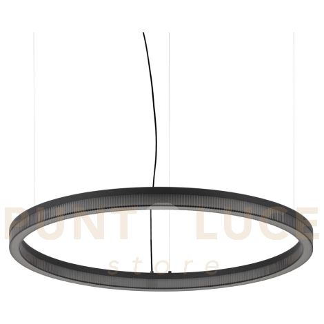 CROWN LAMPADARIO SOSPESO A LED EFFETTO CRISTALLO 3000K 43W  5200LM NERO D.80CM