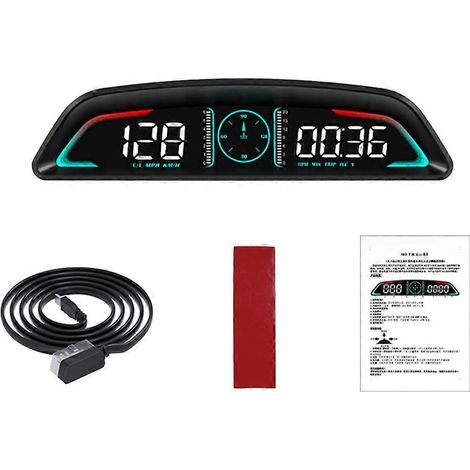 Pantalla frontal HD para coche OBD2 GPS HUD inteligente Velocímetro digital automático RPM Voltaje Alarma de seguridad Pantalla B3 (1/5)
