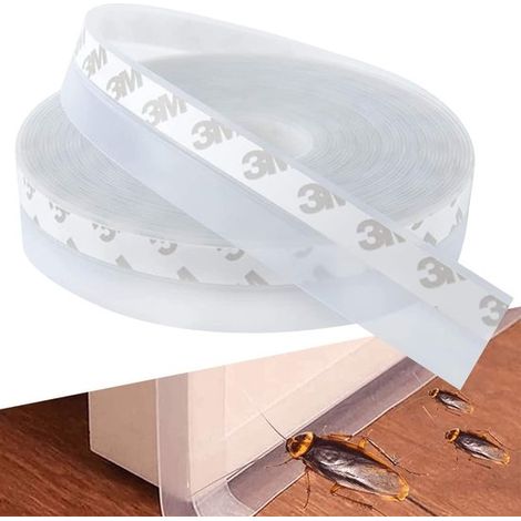 3 teiliges Türdichtungsband, selbstklebend, 2,5 cm x 3 m, transparentes Silikon Dichtungsband, multifunktionales Silikonband, Zugluftstopper, Sch (1/5)