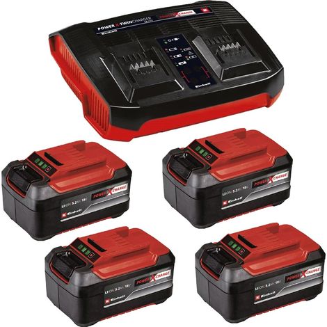 Einhell 18v Power X-Change Starter Kit 4x 5.2Ah Battery + Dual Port Twin Charger (1/5)