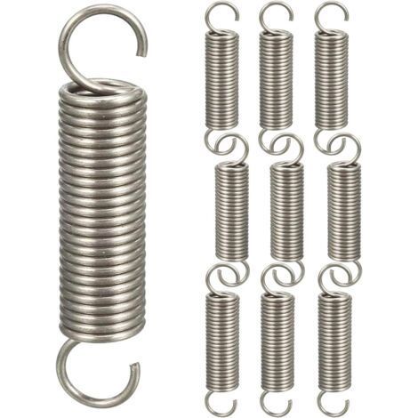 10pcs Ressort Double Crochet Ressorts de Traction,Ressorts de Compression Ressort Crochet Assortiment de Ressort,1.21145mm-Chrom (1/5)