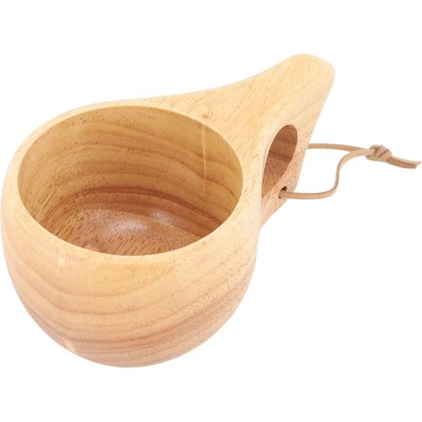 Tasse à thé en bois de style nordique, multifonctionnelle, avec anse, pour boire du vin, du lait ou du café, 200 ml, un seul trou (1/5)