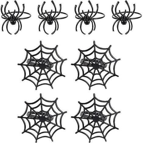 Set mit 8 Papierservietten mit Spinnennetzmuster für Halloween-Dekorationen (1/3)
