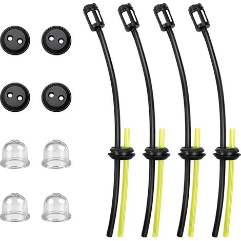 4 Set Ensembles Durite Essence Pour Débroussailleuse et Tondeuse, Tuyau Essence Debroussailleuse Flexible, Poire Amorcage, Pièces Détachées Carburant, Durite 5mm et Tondeuse (1/5)