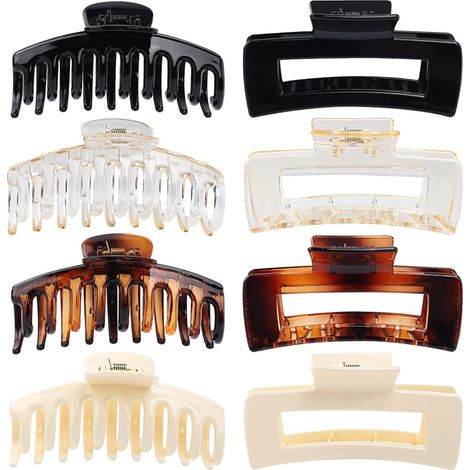 Juego de 8 pinzas para el cabello de plástico mate, sencillas y antideslizantes, para un peinado elegante y una sujeción óptima. (1/5)