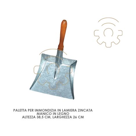 Pelle A ordures tA le galvanisA e 38,5 x 26 cm manche bois