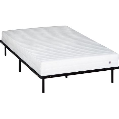 OLYMPE LITERIE  Ensemble EGIO 140x190 cm  Matelas Latex Like + Sommier Métal (1/5)