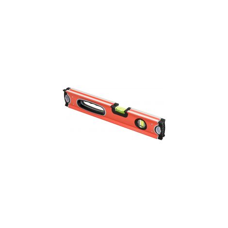 Stoßfeste 400-mm-Rohrwasserwaage aus Aluminium – 1 Griff, 2 Libellen: 180° und 90° TECHMAN