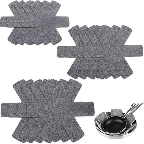 12 Pièces Protections pour Poêles en Feutre, 3 Protege Poele de Tailles Différentes, Protege Casserole Anti-Rayures, pour Séparer et Protéger Les Surfaces de Votre Cuisine pour la Maison (1/5)