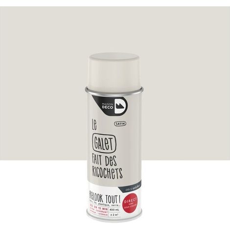 Peinture aérosol relook tout MAISON DECO gris galet satiné 0.400 L
