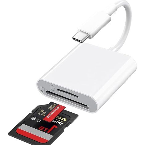 Lecteur de Carte SD USB C, Adaptateur Micro SD vers Type C, Adaptateur Carte de Caméra SD, Lecteur de Carte Mémoire Externes pour iPhone 17/16/15, MacBook, iPad Pro/Air, Samsung Galaxy, Android (1/5)