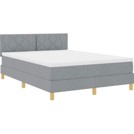 Maison Exclusive - LED Boxspringbett mit Kopfteil Hellgrau 160 x