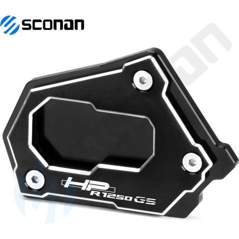 (HP R1250GS Noir) Compatible avec BMW R1250GS R 1250 GS LC R1250 GS Rallye HP Accessoires moto Béquille latérale, plaque de support, extension, maxpower