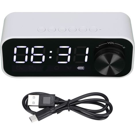 Radio-réveil portable multifonction réglable avec haut-parleur Bluetooth B126 et LED