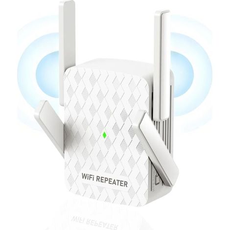 Amplificateur WiFi Le Plus Rapide en 2024, Couverture Domestique Jusqu'à 10000 Pieds Carrés, 35 Appareils, Répéteur Internet sans Fil 1200 Mbps avec Port RJ45, Double Bande 2.4G/5G, 4 Antennes (1/5)