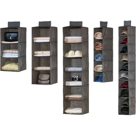 1 sac de rangement suspendu pour placard multifonction à 3 couches, lavable, pour vêtements, chaussettes, sous-vêtements, à suspendre sur la porte du placard, organisateur de maison (1/4)