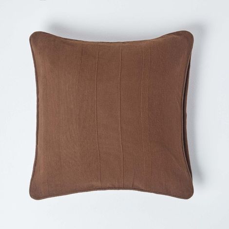 HOMESCAPES Housse de coussin en coton - Rajput - Chocolat - 45 x 45 cm