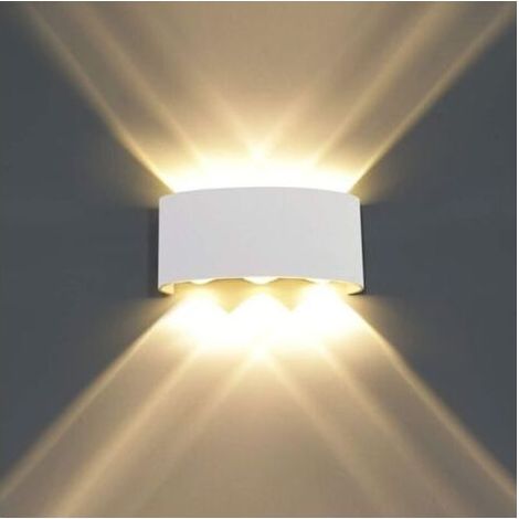 6-W-LED-Wandleuchte aus Aluminium für den Innenbereich, moderne Wandleuchte mit nach unten gerichtetem Lichtstrahl für Wohnzimmer, Schlafzimmer, Flur und Treppenhaus (Warmweiß) – Weiß – RW Home / Bele (1/5)
