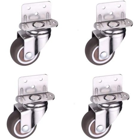 royaluxe-Pack de 4 roulettes pivotantes 25mm – Charge 11kg par roulette – TPE et acier – Pour meubles, lits de bébé, armoires, tables (1/5)