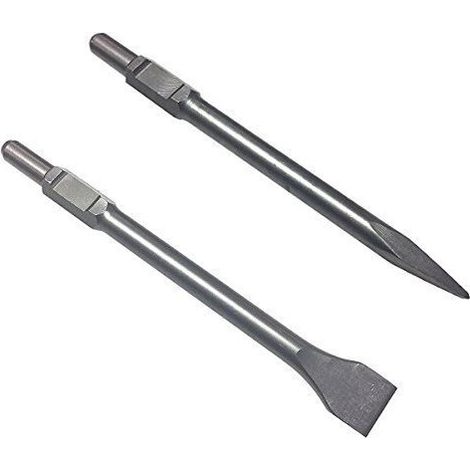 Professionnel SDS Hex Set de ciseaux 2 pièces 35, 50 x 410 mm burin plat Spat Ciseau Burin pointu emmanchement six pans 30 mm Spat pointu plat pour marteau de démolition (1/5)