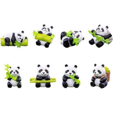 Voici une proposition de titre produit en français, avec des mots-clés et termes de recherche variés, ne dépassant pas 190 caractères :

Lot de 8 figurines pandas miniatures, animaux pour décor jardin (1/4)