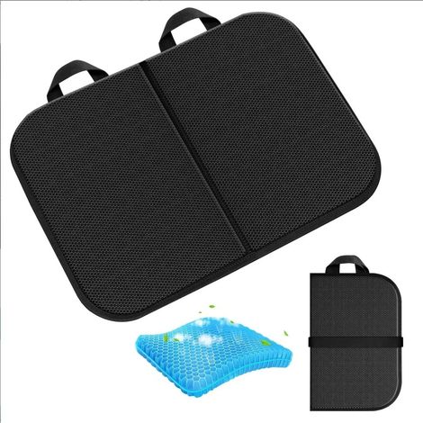 Cojín de gel para asiento, cojín portátil para asiento de avión, diseño de rejilla de gel para una máxima comodidad al sentarse, cojín plegable. (1/5)