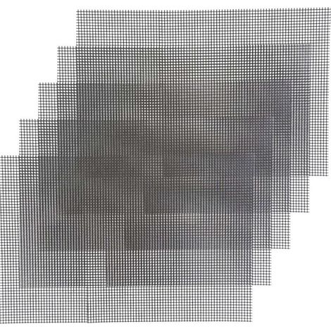 Lot de 5 grilles carrées en maille pour pots de fleurs, bonsaïs et autres plantes - Empêche les fuites de terre - Tapis de filtration (1/5)