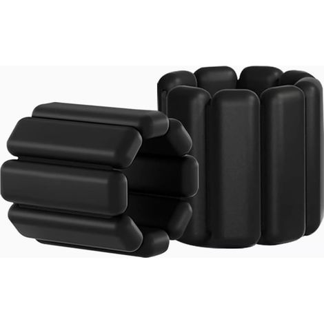 Lot de 2 poids réglables pour poignet et cheville, ensemble d'exercices de fitness pour hommes et femmes, 0,45kg / 0.9kg, yoga, Pilates, course, natation et musculation (Noir) (1/5)