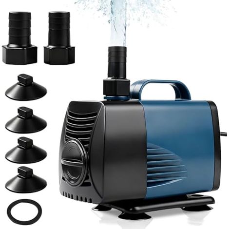Mini pompe submersible 25W silencieuse 2000L/h amphibie pour aquarium et bassin (1/5)