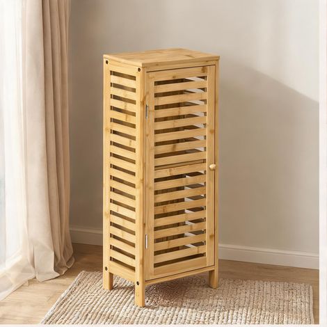 Armoire de rangement bois naturel en bambou 30 x 19,9 x 70 cm (1/5)