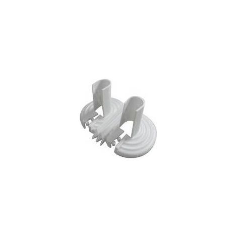 BORCHIA DOPPIA IN MATERIALE PLASTICO UNIVERSALE BIANCA Misura: Diam. 10-22 mm