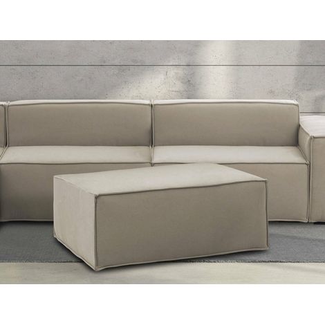 Talamo Italia Puff Antonella, Otomana de la sala de estar, 100% Made in Italy, Sillón relax en tela tapizada, Cm 100x70h43, Tórtola, con embalaje reforzado (1/5)