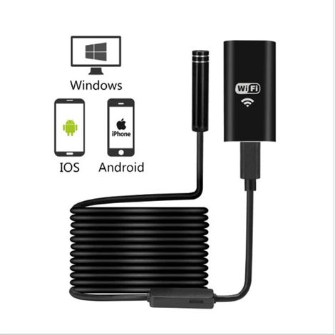 Inspektionsspiegel, 720P HD WLAN-Endoskopkamera, Endoskop-Kabeltrommel, IP67 wasserdichte Kamera mit 8 LEDs für Android, iOS, iPhone, Mac, Windows-PC – 5 Meter – Crezuo