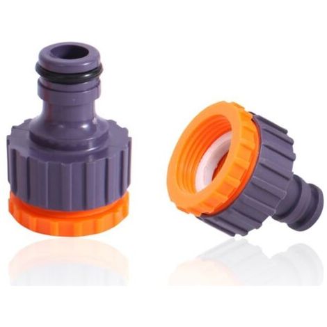 Plastique 3/4 '' and 1/2 '' BSP 2in1 Nez de Robinet d'arrosage à Visser débit Tap Connector Threaded Faucet Adapter 9 Pack