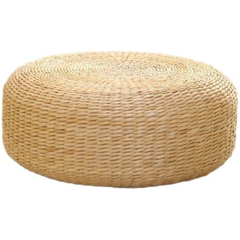 Coussin d'assise de style japonais, coussin de méditation fait à la main, coussin d'assise rustique en tatami pour, bureau, 40cm de diamètre