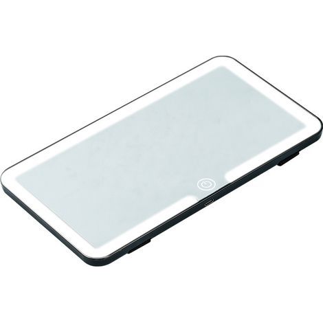 Miroir de courtoisie pour voiture, 23,5 x 12,7 cm, LED, trois niveaux de luminosité, éclairage de maquillage pour voiture. (1/5)