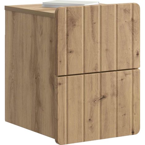 Maison Exclusive - Mobiletto da notte a muro Rovere Artigianale 33 x 34,5 x 43 cm