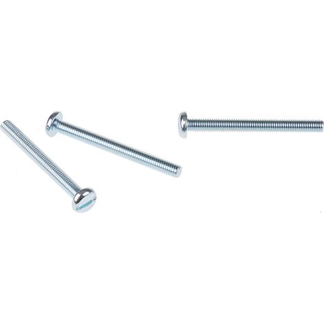 Vis à métaux RS PRO M5 à tête Cylindrique fendue en Acier, 50mm ( Prix pour Sachet de 100 )