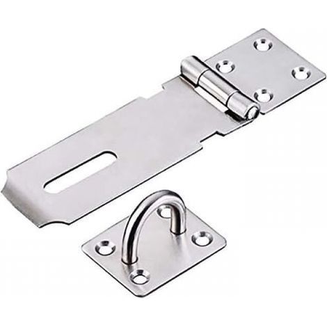 Moraillon de Cadenas en Acier Inoxydable, Heavy Duty Moraillon et Agrafe avec Vis, Fermoir de Porte Verrou de Porte Hangar Loquet Cadenas Agrafe (1/5)
