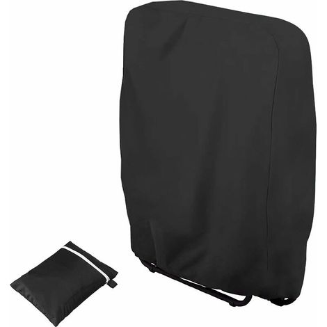 Folding Sun Lounger Protective Cover, Dustproof, Waterproof, Anti-UV Garden Lounger Cover, 210D Oxford Garden Relax Armchair Cover, W71 × H110 (Black) (1/5)