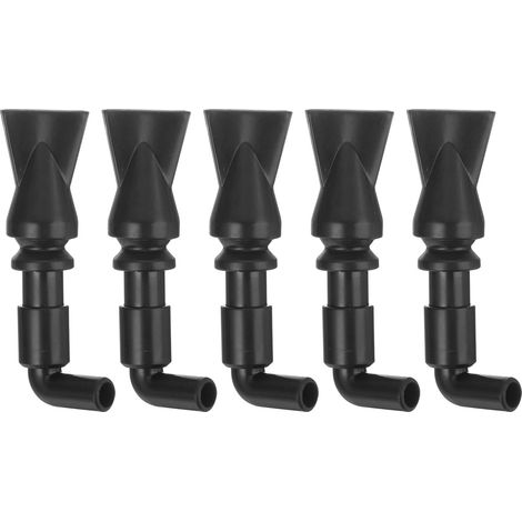 5pcs 360°Libre Rotation Plastique Aquarium Pompe Buse (Noir) 8mm/0.31" OD Plat Eau Sortie Retour Tuyau Raccord pour Aquariums Poissons Réservoirs, Aquarium Buse (1/5)