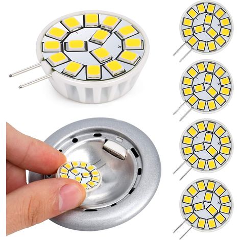 4 x Ampoule G4 LED 3000K Blanc Froid 2W 12V 220LM, Remplacement d'Ampoule Halogène 20w RV Bateau Caravane, Éclairage 4 G4 LED (1/5)