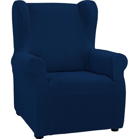 Housse de Fauteuil à Oreilles Super élastique multiadaptable, Polyester, Bleu Marine, Orejero (1/5)