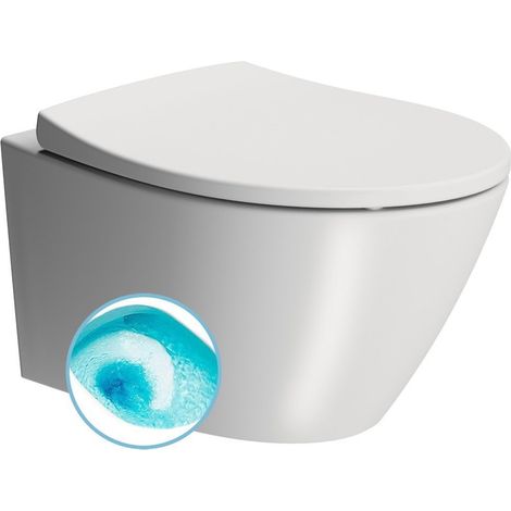 WC suspendu MODO, Swirlflush, 37x52cm, blanc double mat (1/2)