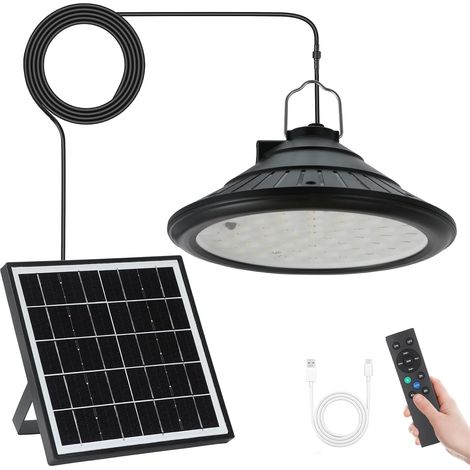 Solarbetriebene Hühnerstallleuchte mit Fernbedienung, wasserdicht (IP66), wiederaufladbarer Solar-Scheunenleuchte (4500 mAh), 3 Modi, 4 Helligkeitsstufen, 24-Stunden-Timer, 5 m Kabel für Terrasse und (1/5)