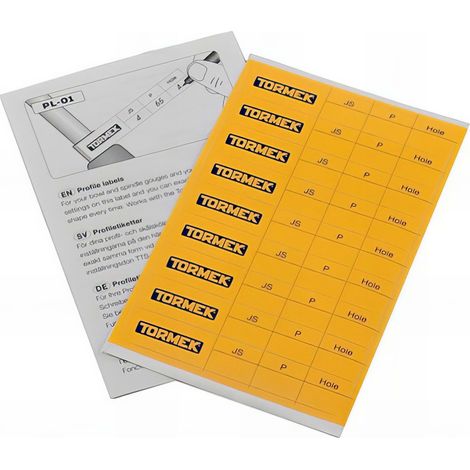 TORMEK 9 étiquette mémo profil affûtage - PL01