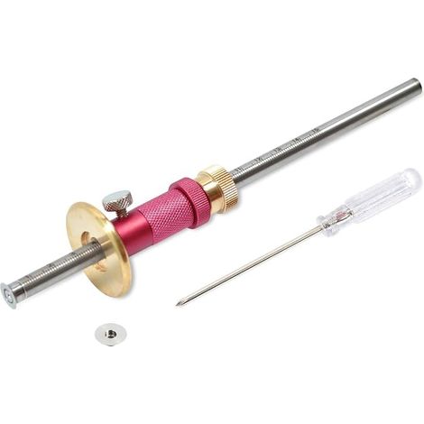Tracing Gauge with Wheel for Soft and Hard Wood with Safety Lock, Micro Adjustment Function, Screwdriver Included (1/5)